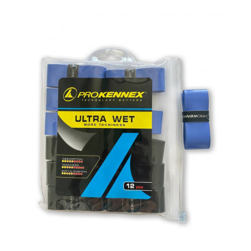 Комплект намоток на ракетку ProKennex Ultra Wet Over Grip 12 шт Синий-Черный (AYGP1803-BB) - фото 3